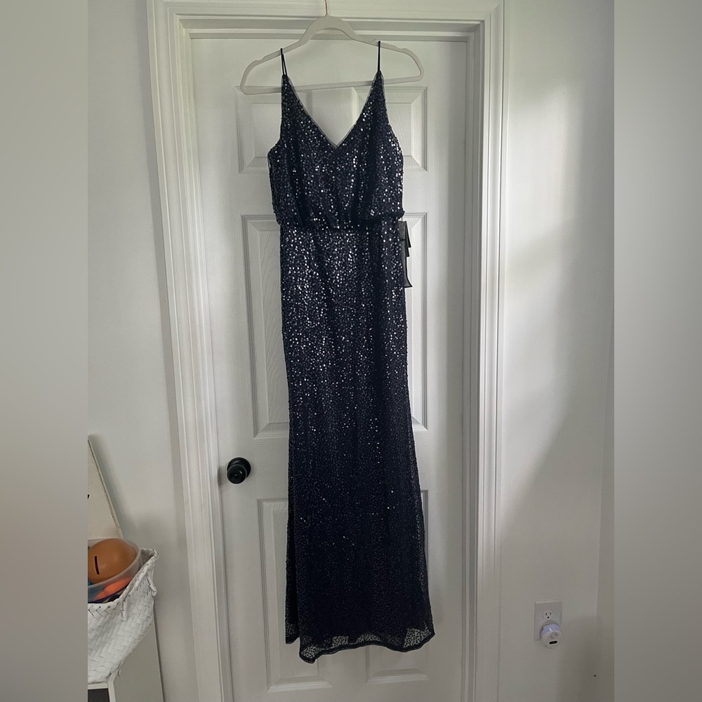 Navy Blue Sequin Maxi Dress size 4